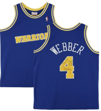 Chris Webber Golden State Warriors Autographed & Inscribed Mitchell & Ness 1993/94 Hardwood Classics #4 Replica Jersey - Limited Edition #1/5